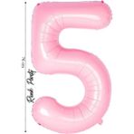 Folyo Balon 5 Rakamı Helyum Balon 76 cm Pembe Renk - 5 Yaş Balonu - 5 Rakam Balon - 34 Inch