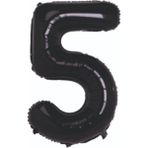 Folyo Balon 5 Rakamı Helyum Balon 76 cm Siyah Renk - 5 Yaş Balonu - 5 Yaş Balon -5 Rakam Balon