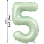 Folyo Balon 5 Rakamı Helyum Balon 76 cm Yeşil Renk - 5 Yaş Balonu - 5 Rakam Balon - 34 Inch