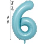Folyo Balon 6 Rakamı Helyum Balon 76 cm Mavi Renk - 6 Yaş Balonu - 6 Rakam Balon - 34 Inch