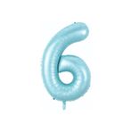 Folyo Balon 6 Rakamı Helyum Balon 76 Cm Mavi Renk - 6 Yaş