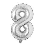 Folyo Balon 8 Rakamı Helyum Balon 76 Cm (GÜMÜŞ)