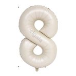 Folyo Balon 8 Rakamı Helyum Balon 76 Cm (KREM)