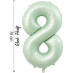 Folyo Balon 8 Rakamı Helyum Balon 76 cm Yeşil Renk - 8 Yaş Balonu - 8 Rakam Balon - 34 Inch