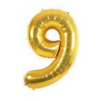 Folyo Balon 9 Rakamı Helyum Balon 76 Cm (GOLD)