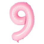 Folyo Balon 9 Rakamı Helyum Balon 76 Cm (PEMBE)