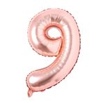 Folyo Balon 9 Rakamı Helyum Balon 76 Cm (ROSEGOLD)