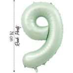 Folyo Balon 9 Rakamı Helyum Balon 76 cm Yeşil Renk - 9 Yaş Balonu - 9 Rakam Balon - 34 Inch