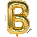 Folyo Balon B Harfi Helyum Balon 100 cm Gold Renk - B Harf Balon - Harf Folyo Balon - 40 Inch