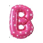 Folyo Balon B Harfi Helyum Balon 16 inch (PEMBE)