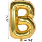 Folyo Balon B Harfi Helyum Balon 76 cm Gold Renk - B Harf Balon - Harf Folyo Balon - 34 Inch - Altın