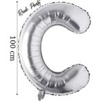 Folyo Balon C Harfi Helyum Balon 100 cm Gümüş Renk - C Harf Balon - Harf Folyo Balon - 40 Inch