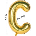 Folyo Balon C Harfi Helyum Balon 76 cm Gold Renk - C Harf Balon - Harf Folyo Balon - 34 Inch - Altın