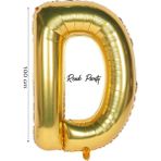 Folyo Balon D Harfi Helyum Balon 100 cm Gold Renk - D Harf Balon - Harf Folyo Balon - 40 Inch