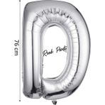 Folyo Balon D Harfi Helyum Balon 100 cm Gümüş Renk - D Harf Balon - Harf Folyo Balon - 40 Inch