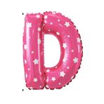 Folyo Balon D Harfi Helyum Balon 16 İnch (PEMBE)