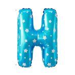 Folyo Balon H Harfi Helyum Balon 16 İnch (MAVİ)
