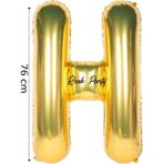 Folyo Balon H Harfi Helyum Balon 76 cm Gold Renk - H Harf Balon - Harf Folyo Balon - 34 Inch - Altın