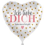 Folyo Balon Ich liebe Dich - Danke, dass es Dich gibt! Balon Dekorasyonu Sevgililer Günü Evlilik Teklifi Nişan Düğün Aşk Bildirimi Teşekkür Düğün Günü Made in EU