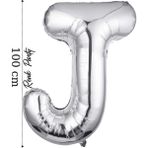Folyo Balon J Harfi Helyum Balon 100 cm Gümüş Renk - J Harf Balon - Harf Folyo Balon - 40 Inch