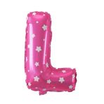 Folyo Balon L Harfi Helyum Balon 16 İnch (PEMBE)