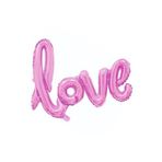 Folyo Balon Love El Yazılı Helyum Balon (PEMBE)