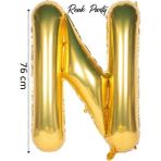 Folyo Balon N Harfi Helyum Balon 76 cm Gold Renk - N Harf Balon - Harf Folyo Balon - 34 Inch - Altın