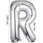 Folyo Balon R Harfi Helyum Balon 100 cm Gümüş Renk - R Harf Balon - Harf Folyo Balon - 40 Inch