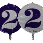FOLYO BALON RAKAM 2 ÇİFT TARAFLI MOR-BEYAZ 18'' - PAKETTE 1 ADET