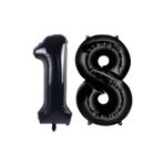 Folyo Balon Siyah 18 Rakamı 34 İnç 80 cm