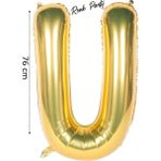 Folyo Balon U Harfi Helyum Balon 76 cm Gold Renk - U Harf Balon - Harf Folyo Balon - 34 Inch - Altın