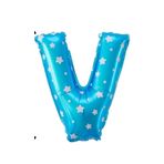 Folyo Balon V Harfi Helyum Balon 16 İnch (MAVİ)