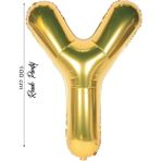 Folyo Balon Y Harfi Helyum Balon 100 cm Gold Renk - Y Harf Balon - Harf Folyo Balon - 40 Inch