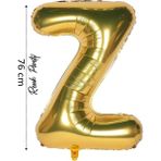 Folyo Balon Z Harfi Helyum Balon 76 cm Gold Renk - Z Harf Balon - Harf Folyo Balon - 34 Inch - Altın