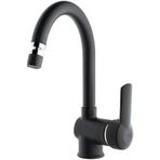 Foma Vista Mat Siyah Black Kuğu Lavabo Bataryası