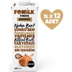 Fomilk Fındık Sütü 1 L X12 Glutensiz Bitkisel Bazlı Laktozsuz Vegan Şekersiz