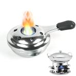 Fondü yakıcı, Taozoey fondü brülörü aksesuarı, taşınabilir mini alkollü ocak, mini çikolata fondü seti, rüzgar geçirmez, paslanmaz çelik, açık hava fondü ve yürüyüş ve piknik için