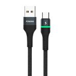FONENG X79 66w Usb To Type-c Led Işıklı Şarj Ve Data Kablosu ip Örgülü