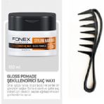 Fonex Gloss Pomade Hair Styling Wax 150 ml +Şekil Wax Tarak