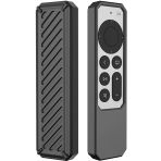 FONREST Siri Remote (2. Nesil) 2021 için Silikon Kılıf, Apple 4K HD TV Siri Uzaktan Kumandası (2. Nesil) için Hafif Darbeye Dayanıklı Kaymaz Koruyucu Kauçuk Kılıf (Siyah)