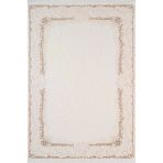 Fontana Ft001w Krem Bej Akrilik Halı Klasik Desen Pamuk Taban Tozu Az Salon Oturma Odası Halısı 100 X 200 Krem-Bej