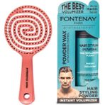 Fontenay 3 Boyutlu Saç Fırçası ve Pudra Toz Wax Matt Effect Mavi 20GR 2'li Set