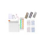 Fontenay Jel Tırnak Nail Art Stamper Dotkalem Charmset Stickerset Set Çok Renkli