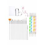 Fontenay Jel Tırnak Nail Art Tırnaksüsleme Makyaj Için Boyama Fırça Seti French Stamper Dotkalem Set Pembe