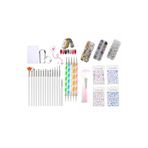 Fontenay Jeltırnaknailart Stamper Dotkalem Toztemizlemefırça Charmset Stickerset Tırnakşeritbant Set Pembe