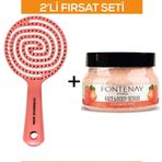 Fontenay Profesyonel 3 Boyutlu Saç Fırçası +Face&Body Peeling Scrub Yüz Maskesi Çilek 350ml 2'Li Set
