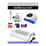 Fontenay Protez Tırnak Kalıcı Oje Seti (Freze Makinesi + X21 Uv/led Oje Kurutucu + Toz Toplama 3'lü