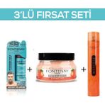 Fontenay Pudra Toz Wax Mavi 20 gr + Face And Body Scrub Çilekli 350 ml + Saç Spreyi 400 ml 3'lü Set