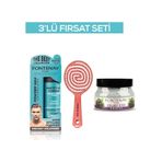 Fontenay Pudra Toz Wax Mavi 20gr + 3 Boyutlu Saç Fırçası+ Faceand Body Scrub Böğürtlen 350ml 3'lüset
