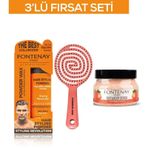 Fontenay Pudra Toz Wax Turuncu 20gr+ 3 Boyutlu Saç Fırçası+faceandbody Scrub Çilekli 350ml 3'lüset